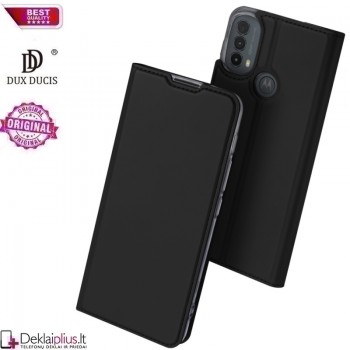 Dux Ducis dirbtinės odos viršelis - juodas (Motorola E30/E40)